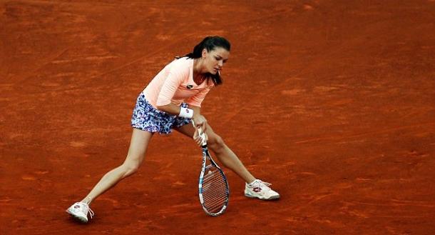 Radwanska shows some frustration during her loss to Cibulkova. Photo: Reuters