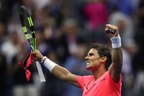 Nadal celebrates after his quarterfinal triumph (Photo: Matthew Stockman/Getty Images North America)