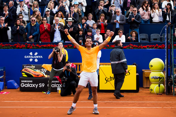 Rafael Nadal celebrates the terrific one-sided victory | Photo: Alex Caparros/Getty Images Europe