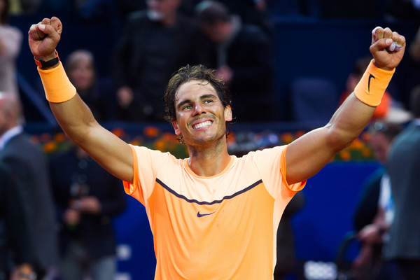 Rafael Nadal celebrating his win at the Barcelona Open. | Photo: Alex Caparros/Getty Images