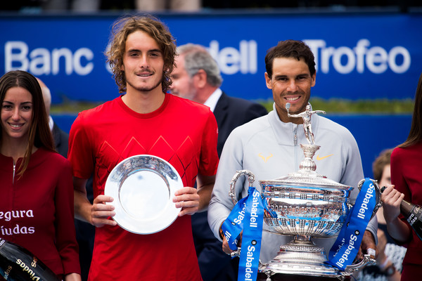 Nadal and Tsitsipas was full of smiles during the trophy ceremony, and they deserved to be proud of their results this week | Photo: Alex Caparros/Getty Images Europe