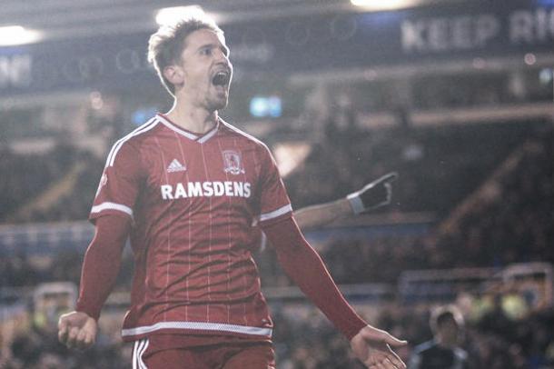 Above: Gaston Ramirez in action during his loan spell at Middlesbrough | Photo: The Gazzette