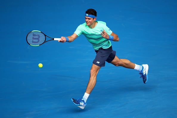 Milos Raonic in action against Dustin Brown in the opening round (Getty/Clive Brunskill)