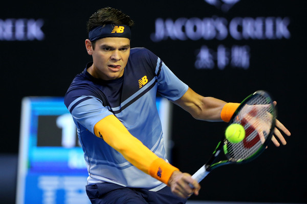 Milos Raonic shows off his much-improved slice backhand at the Australian Open. Photo: Michael Dodge/Getty Images