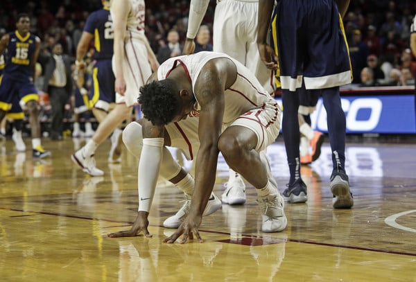 Odomes reacts after missing a game-tying layup as time expired/Photo: Brett Deering/Getty Images