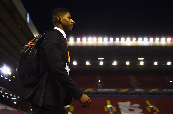 Schoolboy Rashford has already faced Arsenal, Manchester City and Liverpool at just 18 | Photo: Laurence Griffiths/Getty Images