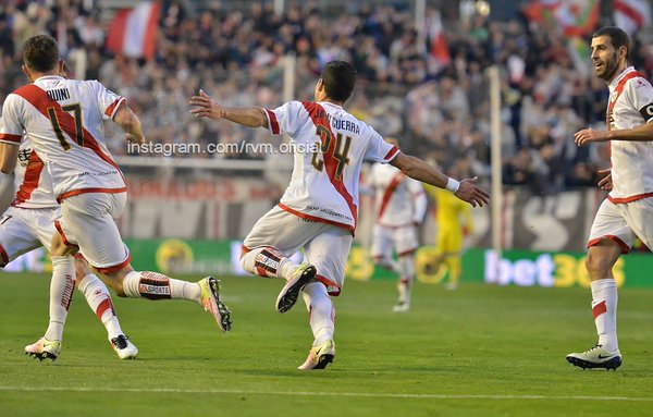 Javi Guerra celebra su gol ante el Getafe | Foto: Rayo Vallecano