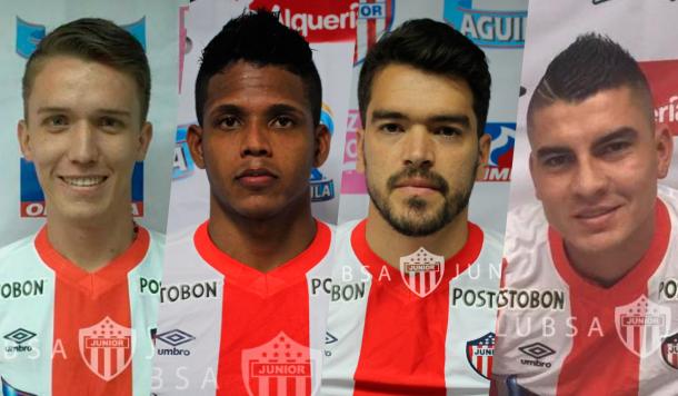 Álvarez, Cañaveral, Hernández y Rangel: las nuevas caras de Junior. | Fotos: Junior