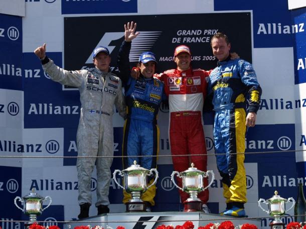 Podio del Gran Premio de Francia 2005. Fuente: Reuters