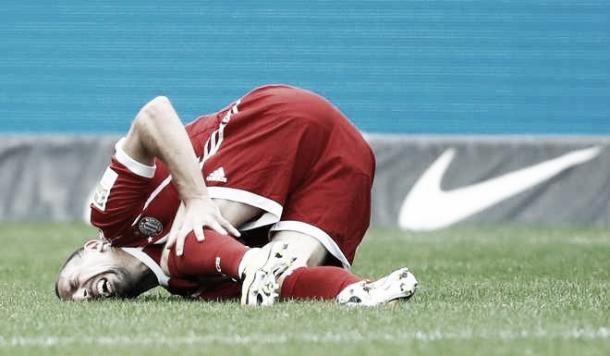 Ribery cae lesionado ante el Hertha | Foto: Topshot