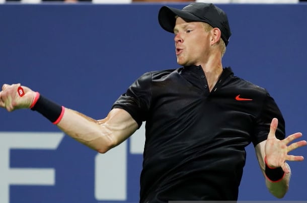 ​Photo: Richard Heathcote/Getty Images-Edmund goes for his forehand.