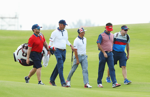 Team USA during their practice round ahead of the Olympic Games. Photo: Scott Halleran/Getty Images
