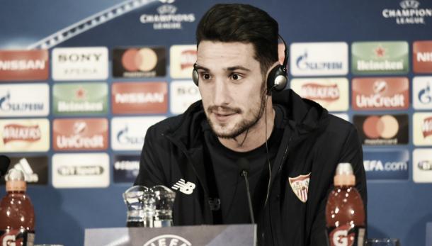 Sergio Rico en rueda de prensa. Foto: Sevilla.