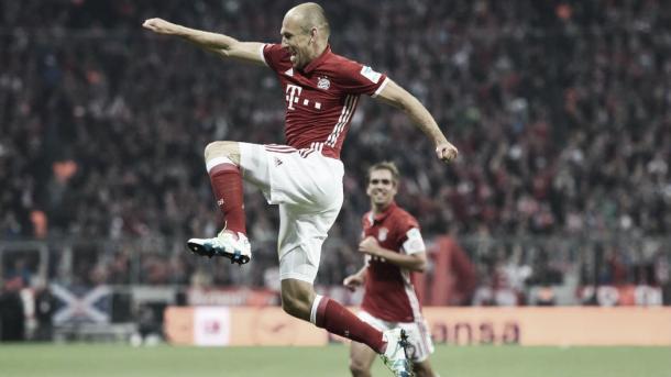 Arjen Robben celebra un gol marcado esta temporada | Foto: Getty Images