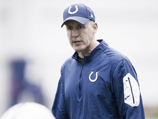 New offensive line coach, Joe Philbin, looks to protect Andrew Luck much better this year. | Robert Scheer - Indy Star