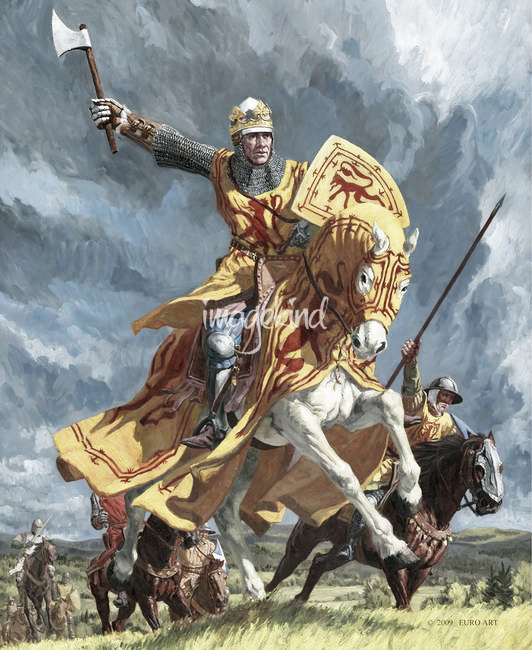 Imagen idealizada del Rey Robert cargando en batalla, Fuente: wikicomons