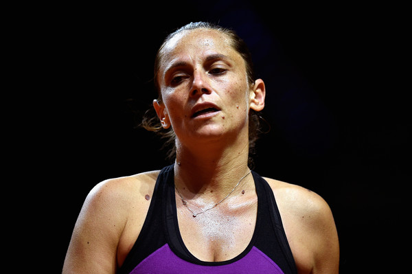Roberta Vinci in Porsche Tennis Grand Prix action. Photo: Dennis Grombkowski/Bongarts