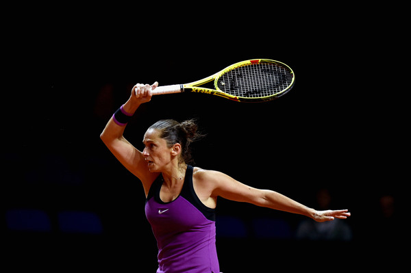 Roberta Vinci in Porsche Tennis Grand Prix action. Photo: Dennis Grombkowski/Bongarts