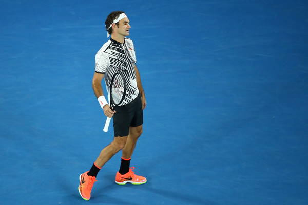 Roger Federer was visibly frustrated with himself in middle of the match today | Photo: Cameron Spencer/Getty Images AsiaPac