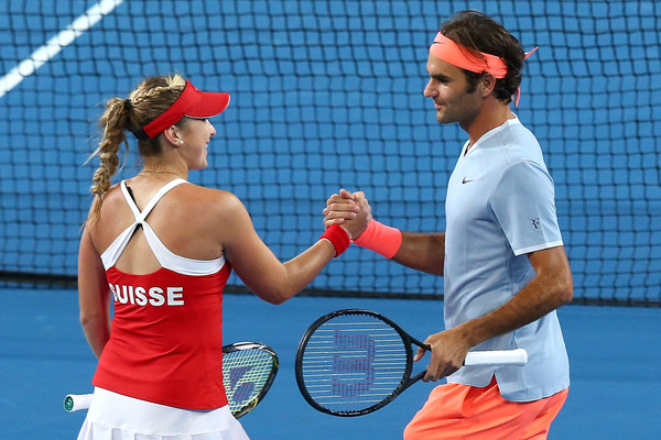 Federer and Bencic had a fairly successful partnership earlier this year | Photo: Paul Kane/Getty Images AsiaPac