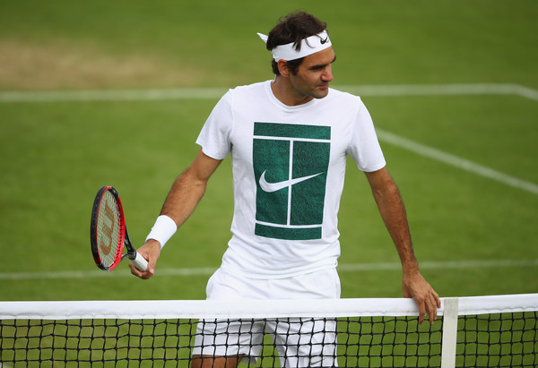 Roger Federer during a Wimbledon practice. Photo: Clive Brunskill/Getty Images