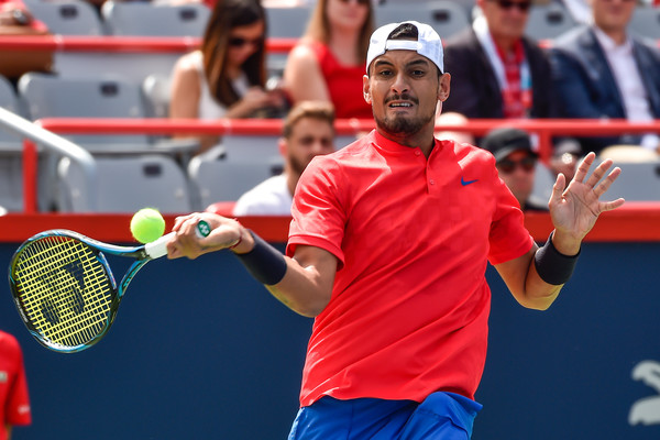 Kyrgios lines up a forehand (Photo: Mina Panagiotakis/Getty Images North America)