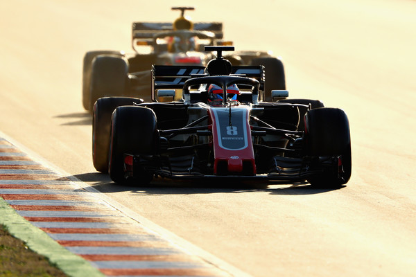 Grosjean con el nuevo Haas en pretemporada. Fuente: Getty Images