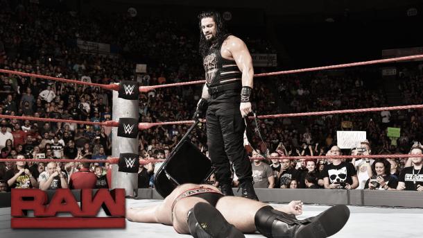 Roman Reigns stands tall over Roman following their U.S. Title rematch on Raw (image: youtube.com)
