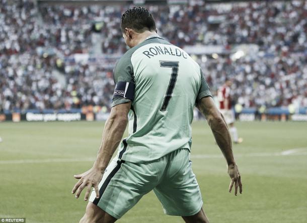 Above: Cristiano Ronaldo celebrating one his two goals in Portugal's 3-3 draw with Hungary | Photo: Reuters 