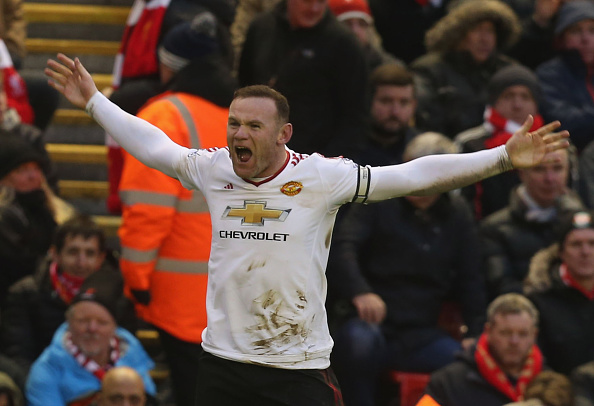 Rooney celebrates his goal against Liverpool (Getty)