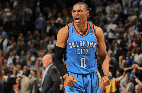 Russell Westbrook stands at 6’3” and weighs in at 200 lbs. Photo: Doug Pensinger/Getty Images North America