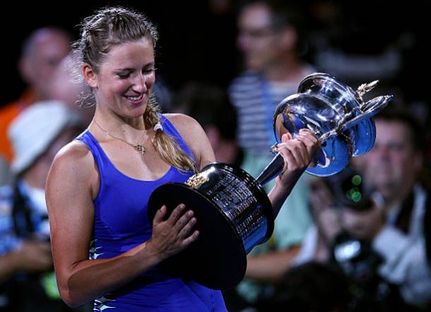 Victoria Azarenka following her first Australian Open triumph back in 2012 (Getty/Ryan Pierse)