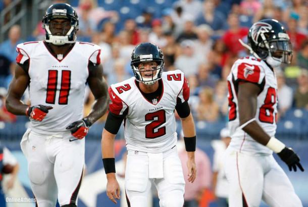 Julio Jones (left) and Matt Ryan (center) are having a great 2016 NFL season | Source: John Russell - AP Photo