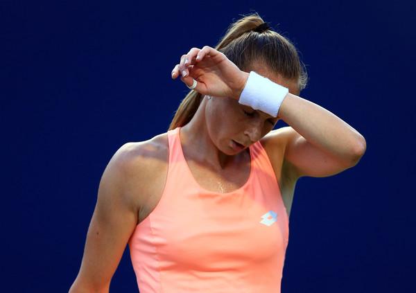 Magdalena Rybarikova reacts during her loss to Halep. Photo: Vaughn Ridley/Getty Images