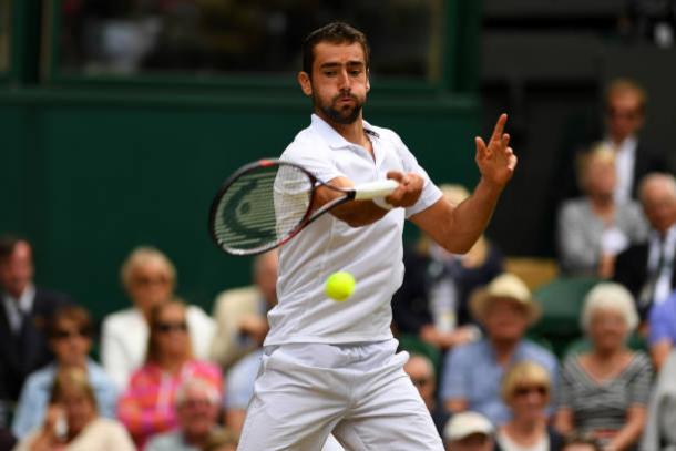 Marin Cilic in action today (Getty/Shaun Botterill)