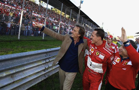 Schumacher, Montezemolo y Todt en Monza. (Getty Images)