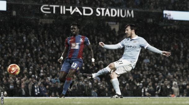 David Silva anota el 4-0 frente al Crystal Palace. Foto: BBC Sport