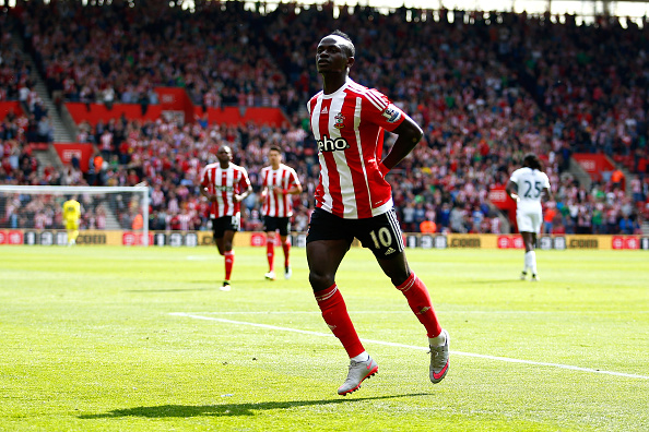 Mané celebrates scoring for Southampton. | Image credit: Christopher Lee/Getty Images