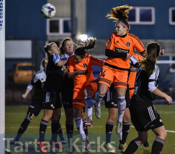 Photo: Les Parsons Tartan Kicks/SPN - Savannah Jordan marked her debut with a hat-trick