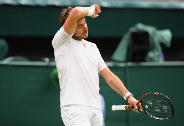 A dejected Wawrinka in his second round match with del Potro at Wimbledon (Photo by Clive Brunskill / Source : Getty Images)