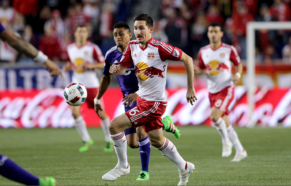 Sacha Kljestan #16 of New York Red Bulls in action during the New York Red Bulls Vs Orlando City MLS regular season match at Red Bull Arena, Harrison, New Jersey on April 24, 2016 in New York City. (Photo by Tim Clayton/Corbis via Getty Images