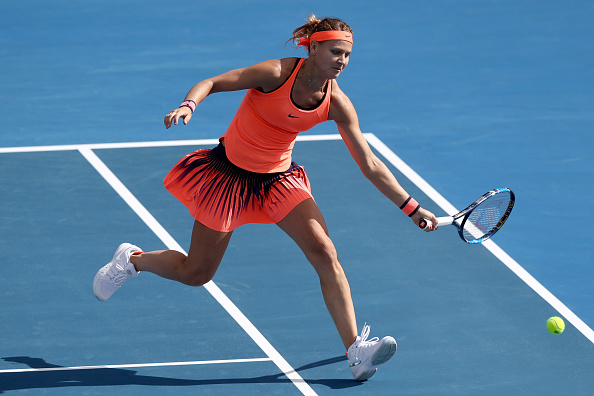 Lucie Safarova in action during her loss to Barbora Strycova at the ASB Classic (Getty/Phil Walter)