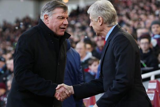 Sam Allardyce and Arsene Wenger have enjoyed friendly meetings in recent years. (Photo: Mirror)