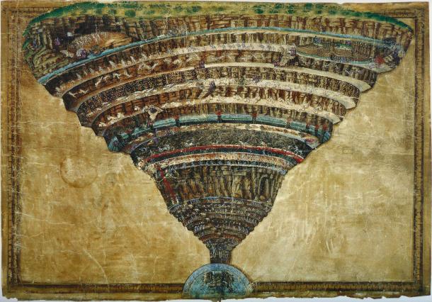 Mapa del Inferno de Dante, de Sandro Botticelli