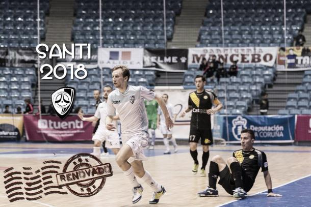Santi en un partido con Santiago Futsal | Foto: Santiago Futsal