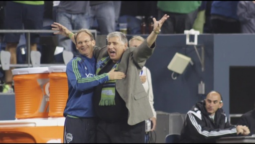 Brian Schmetzer, seen here with Sigi Schmid, will be the interim head coach for the Seattle Sounders - photo courtesy of soundersfc.com