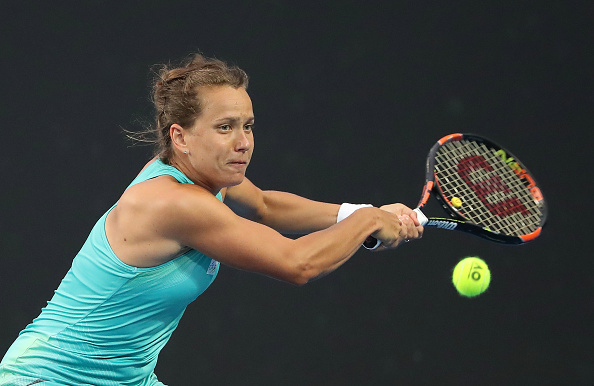 Barbora Strycova in action against Elizaveta Kulichkova in the opening round (Getty/Scott Barbour)