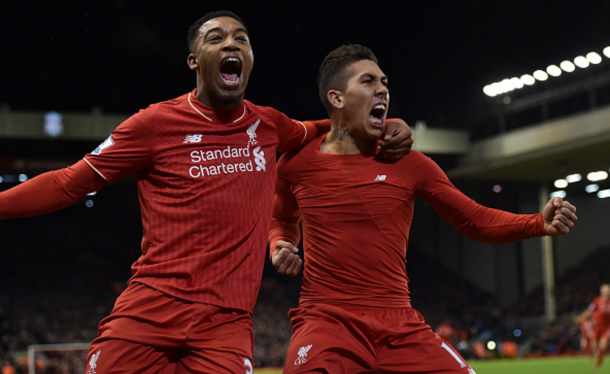 Firmino celebrates the opening goal after 10 minutes. (Picture: Getty Images)