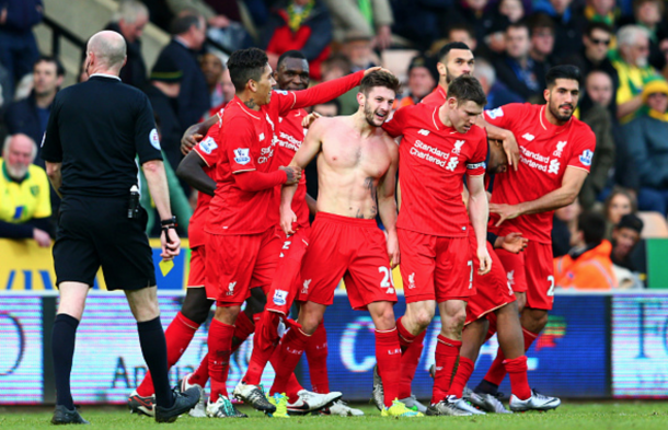 Lallana celebrates his stoppage-time winner. (Picture: Getty Images)