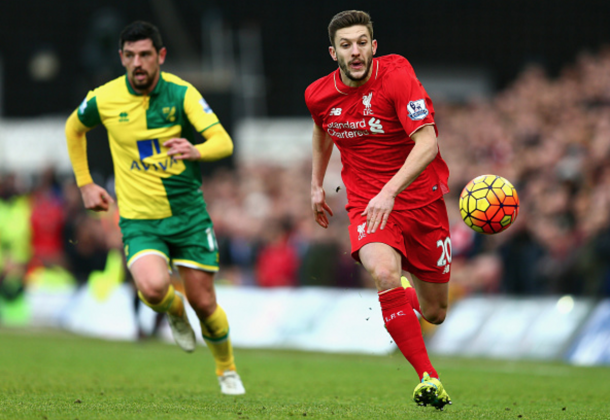 Lallana in action against Norwich. (Picture: Getty Images)